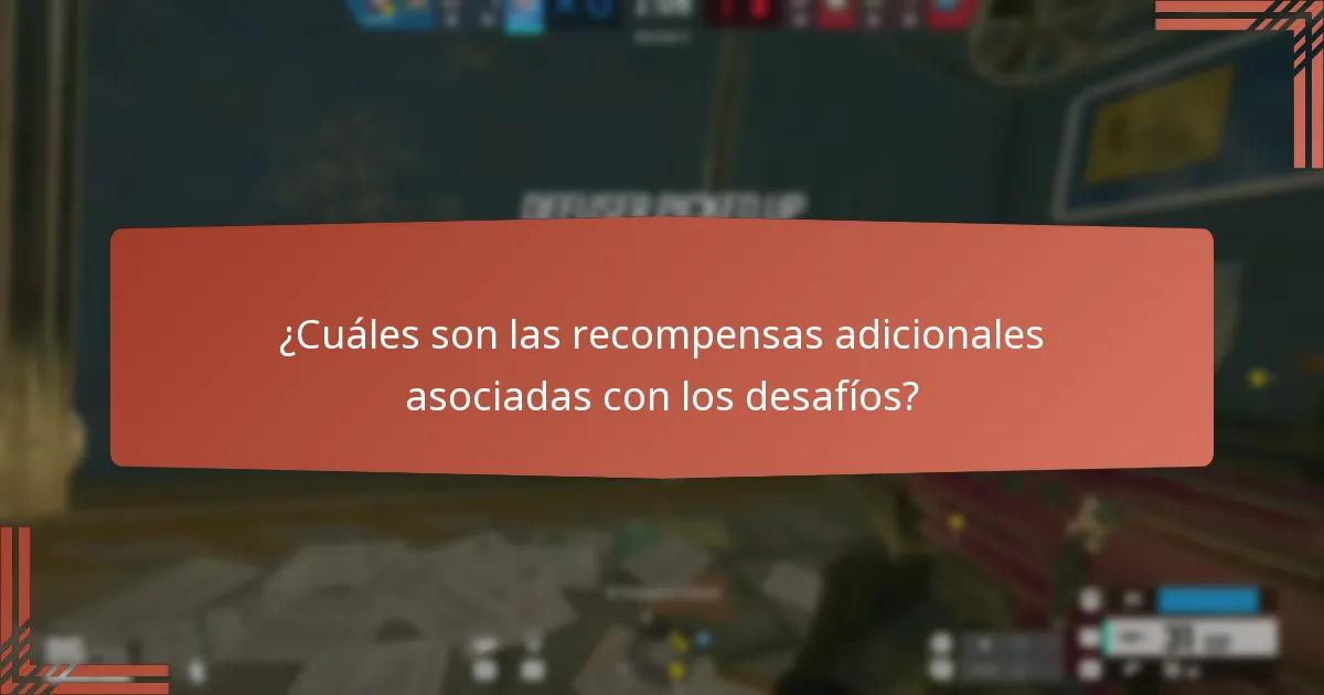 ¿Cuáles son las recompensas adicionales asociadas con los desafíos?